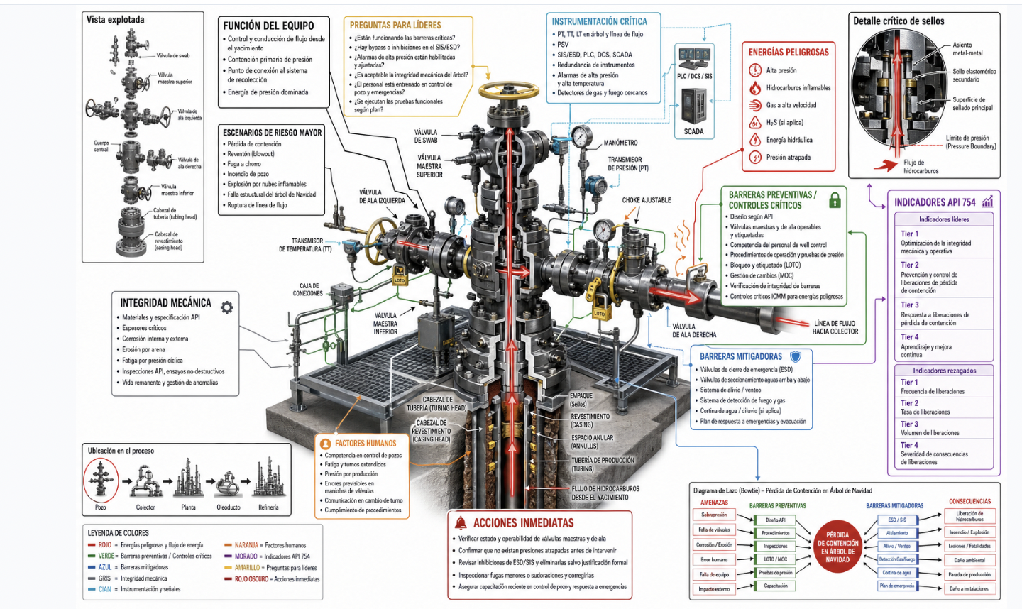 Infografía PSM de Árbol de Navidad — Oil & Gas