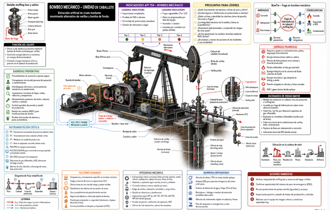 Infografía PSM de Bombeo Mecánico — Oil & Gas